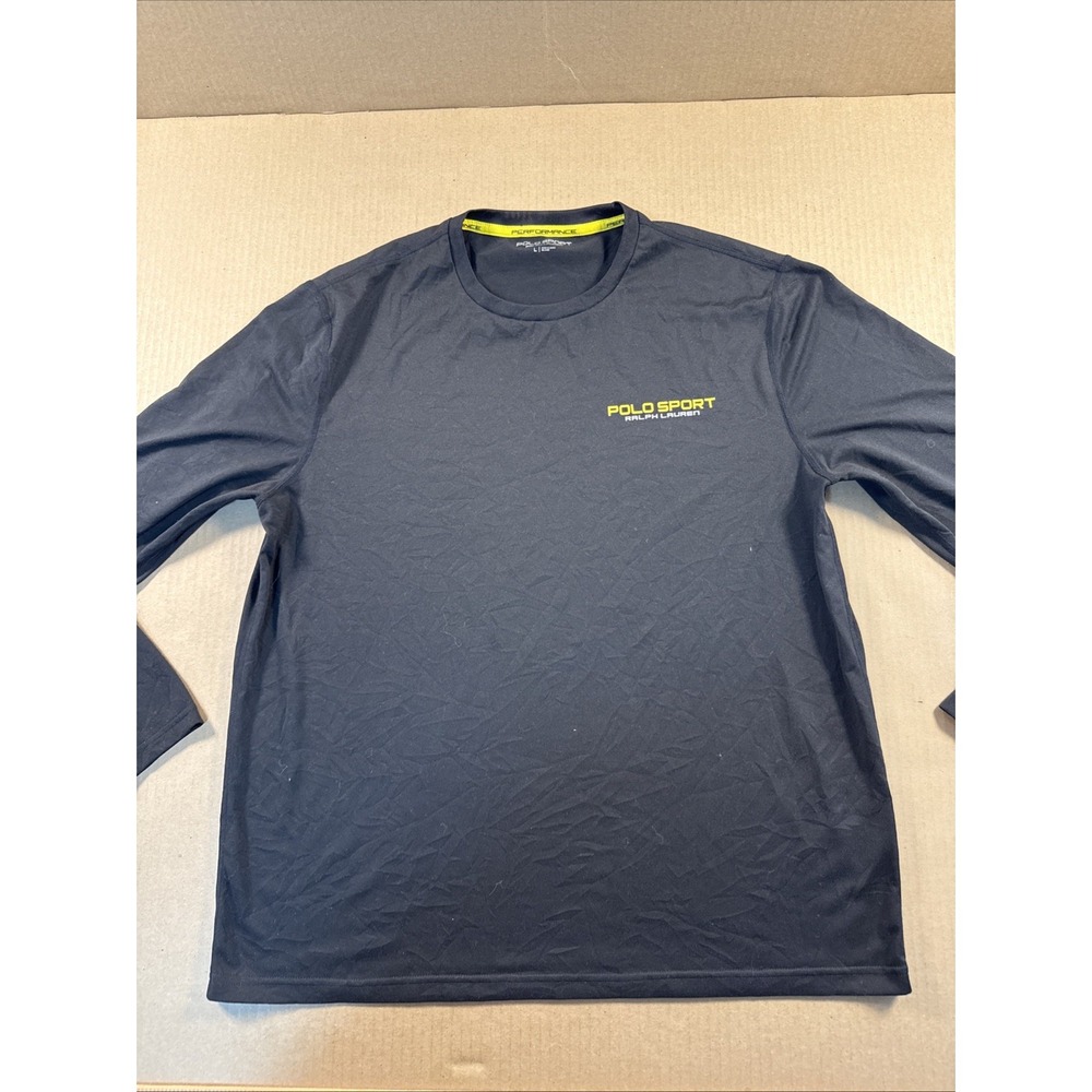 Polo Sport Ralph Lauren Performance Long Sleeve Athletic Shirt Large, Black